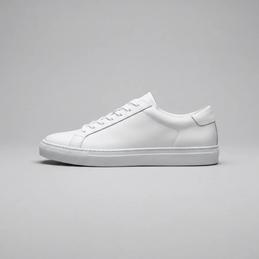 Freshly cleaned, bright sneaker after Qsec shoe spa